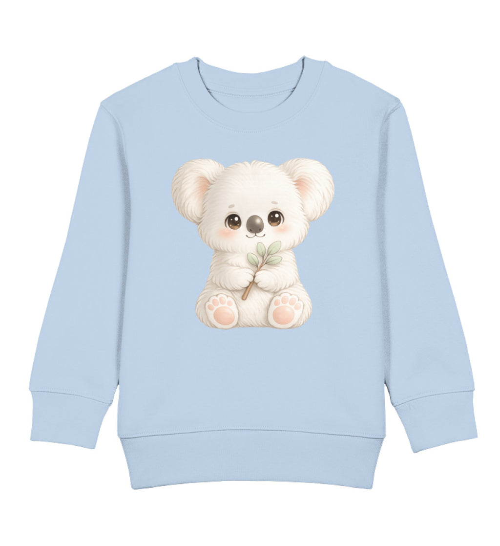 Kinder Bio-Pullover mit süßem Koala-Motiv in zarten Scandi-Pastellfarben von Zauberkekse®